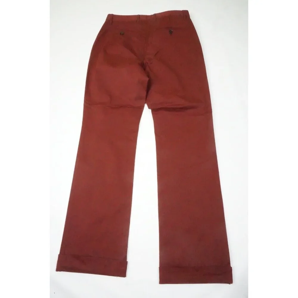 Eidos Tinto Solid Red Cotton Blend Mens Casual Pants Sz 48R Brand New